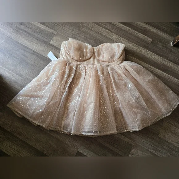 Nwt SELKIE CANDIED PARTY BLUE MOON SEQUIN PUFF DRESS xxl Cottage Fairycore - Picture 12 of 13